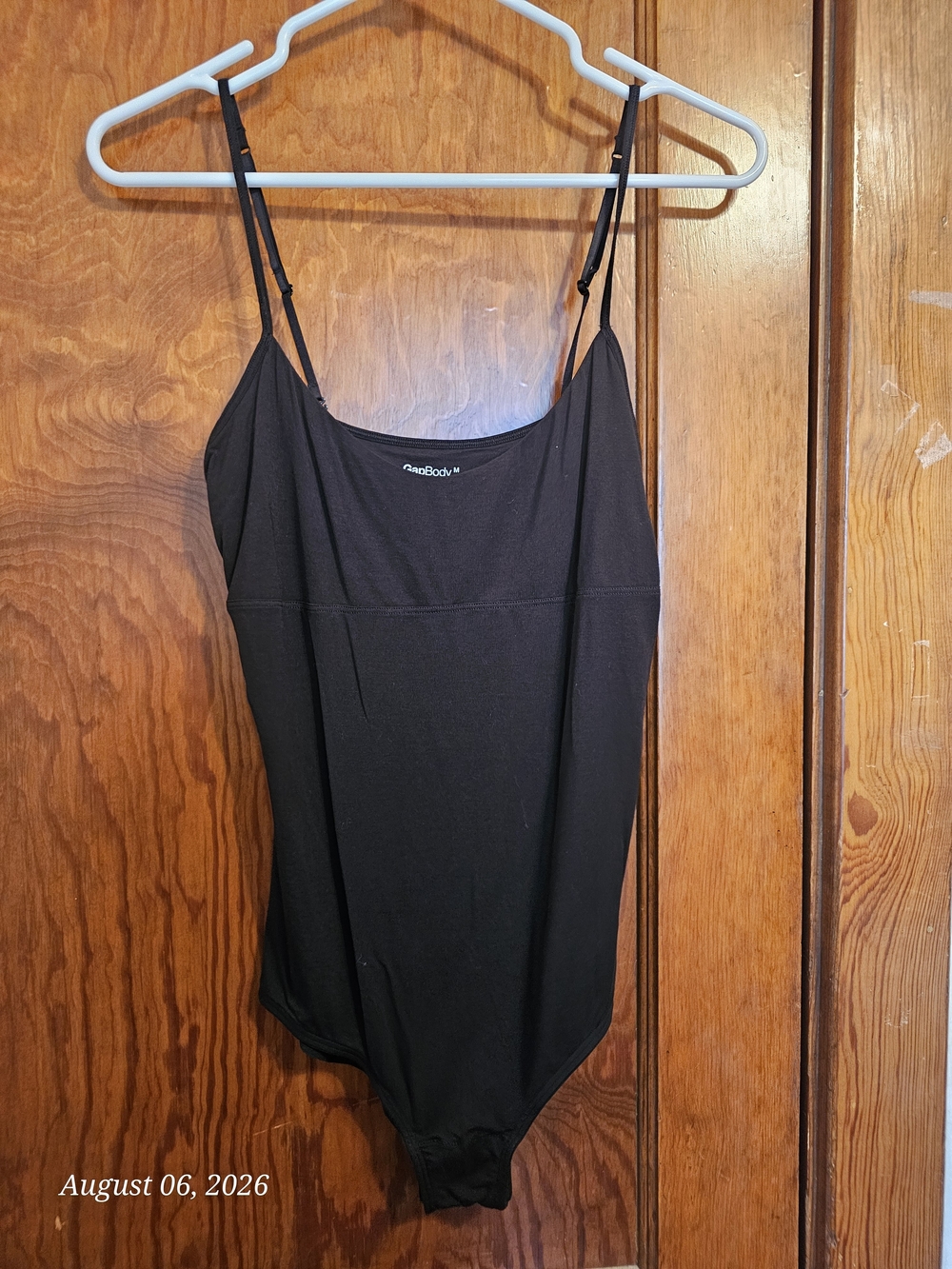 Seamless Black Scoop Neck Adjustable-Strap Bodysuit